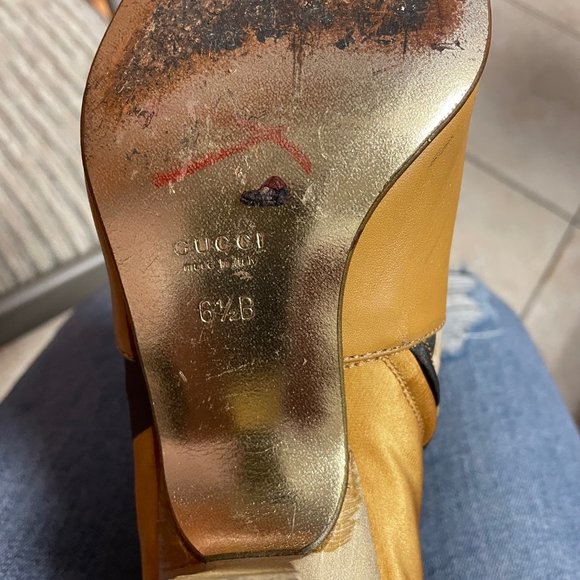 GUCCI GOLD HEEL BOOTS 6.5 - Picture 7 of 8